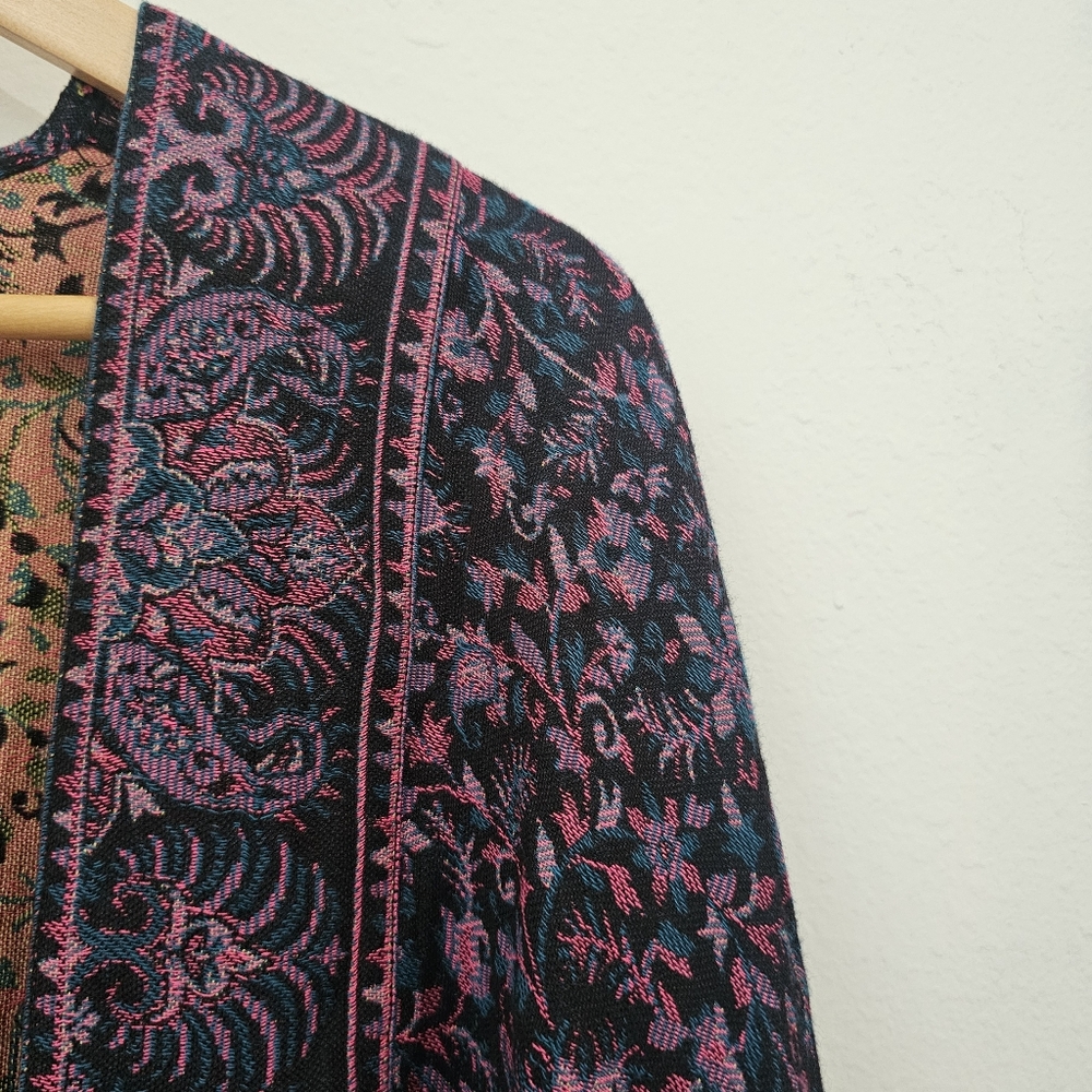 Bohemian Embroidered Kimono Paisley Open Cardigan S/M - Picture 10 of 16